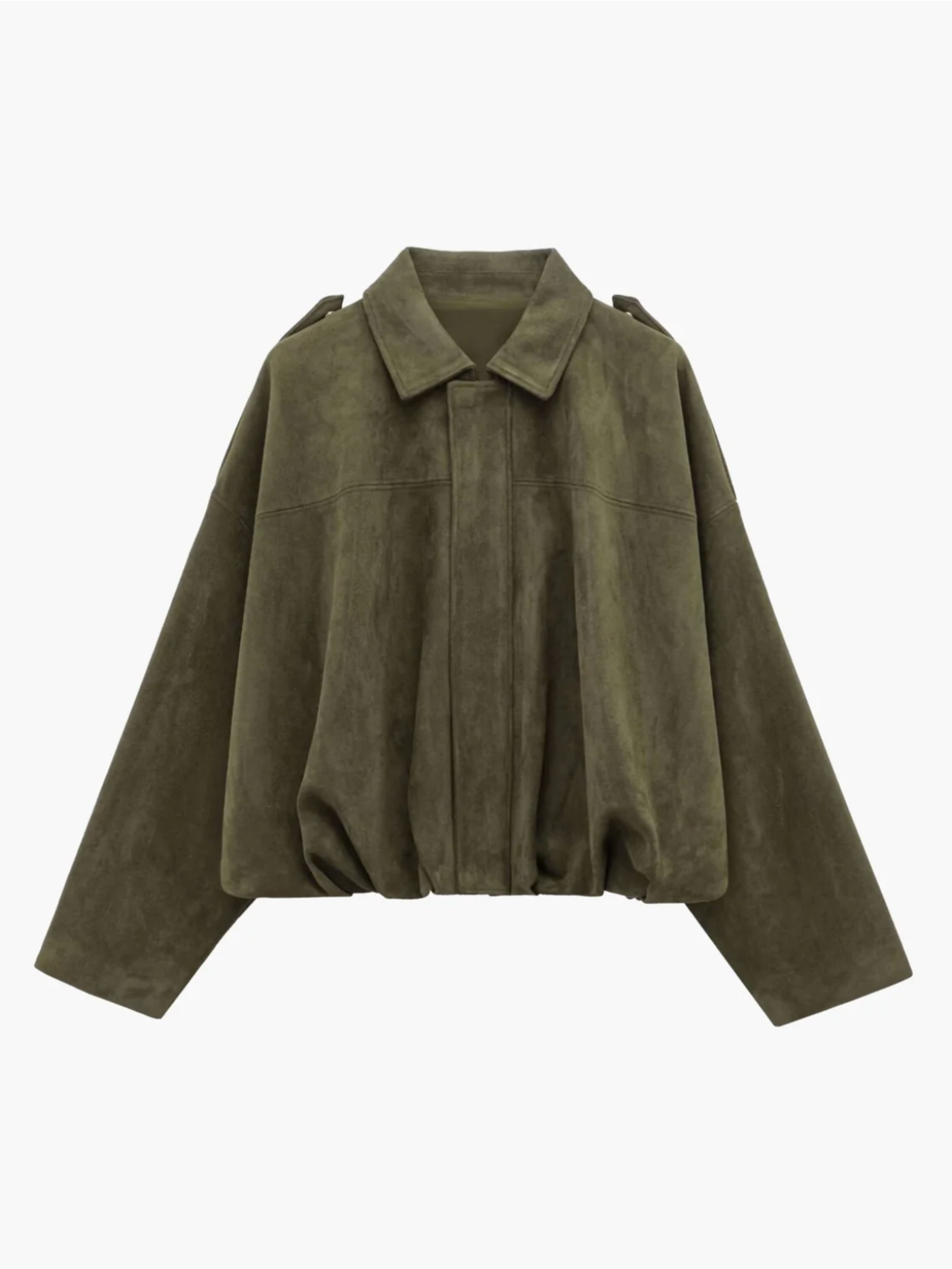 Damska Krótka Kurtka z Kołnierzem i Ukrytym Zapięciem