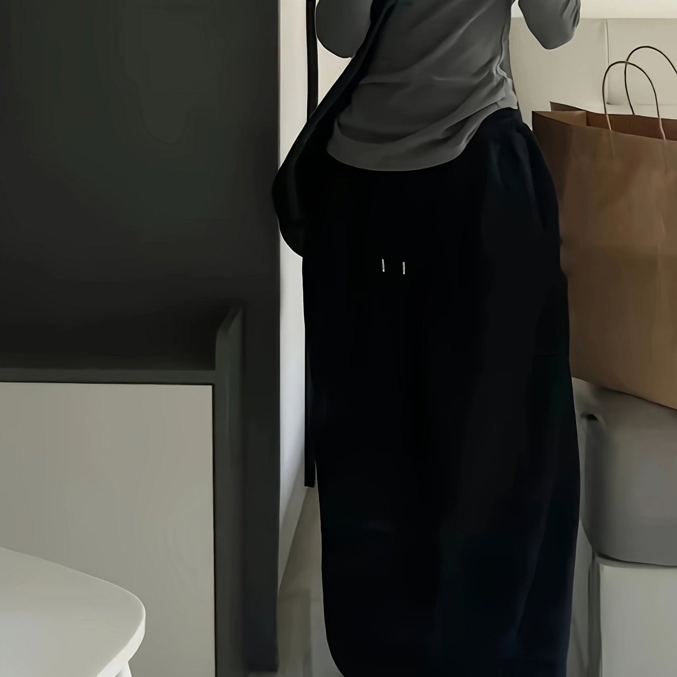 Damskie Spodnie z Wysokim Stanem i Szerokimi Nogawkami ze Sznurkiem