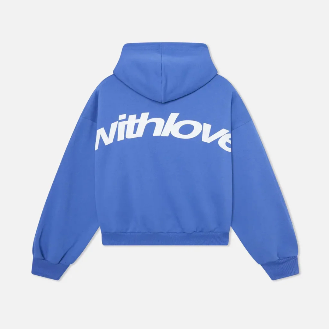 Damska Bluza z Kapturem z Nadrukiem na Plecach i Długimi Rękawami