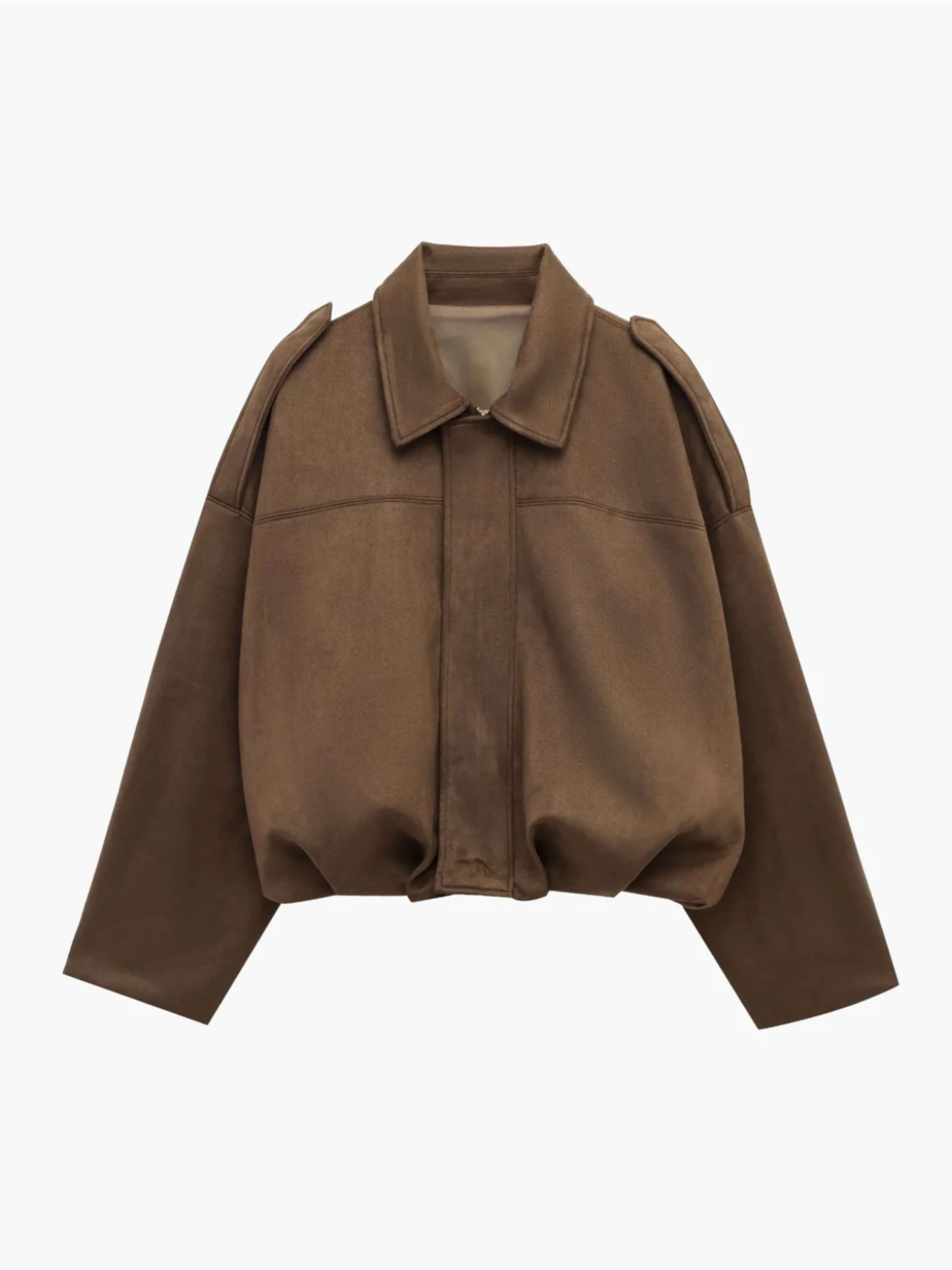 Damska Krótka Kurtka z Kołnierzem i Ukrytym Zapięciem