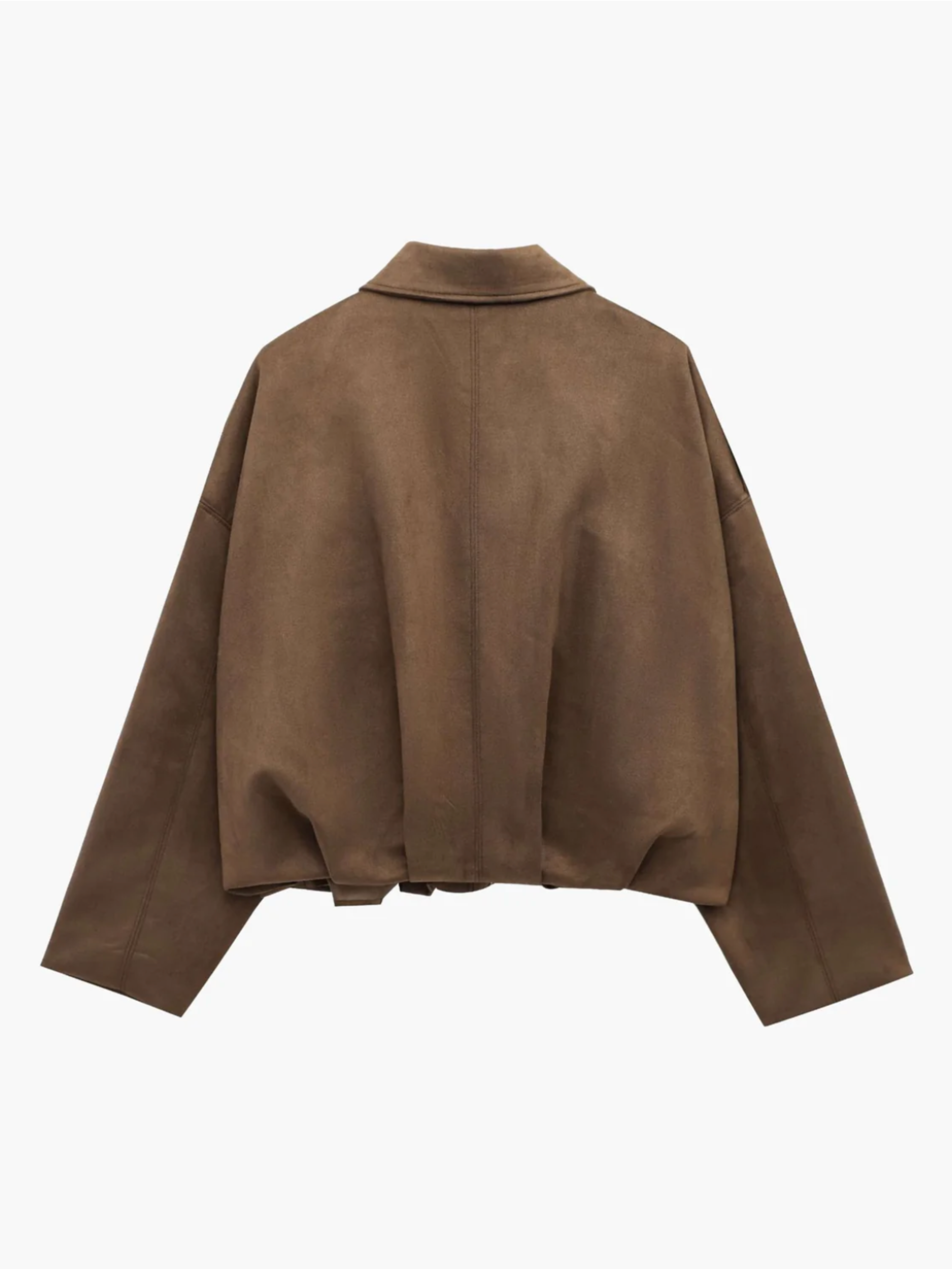 Damska Krótka Kurtka z Kołnierzem i Ukrytym Zapięciem