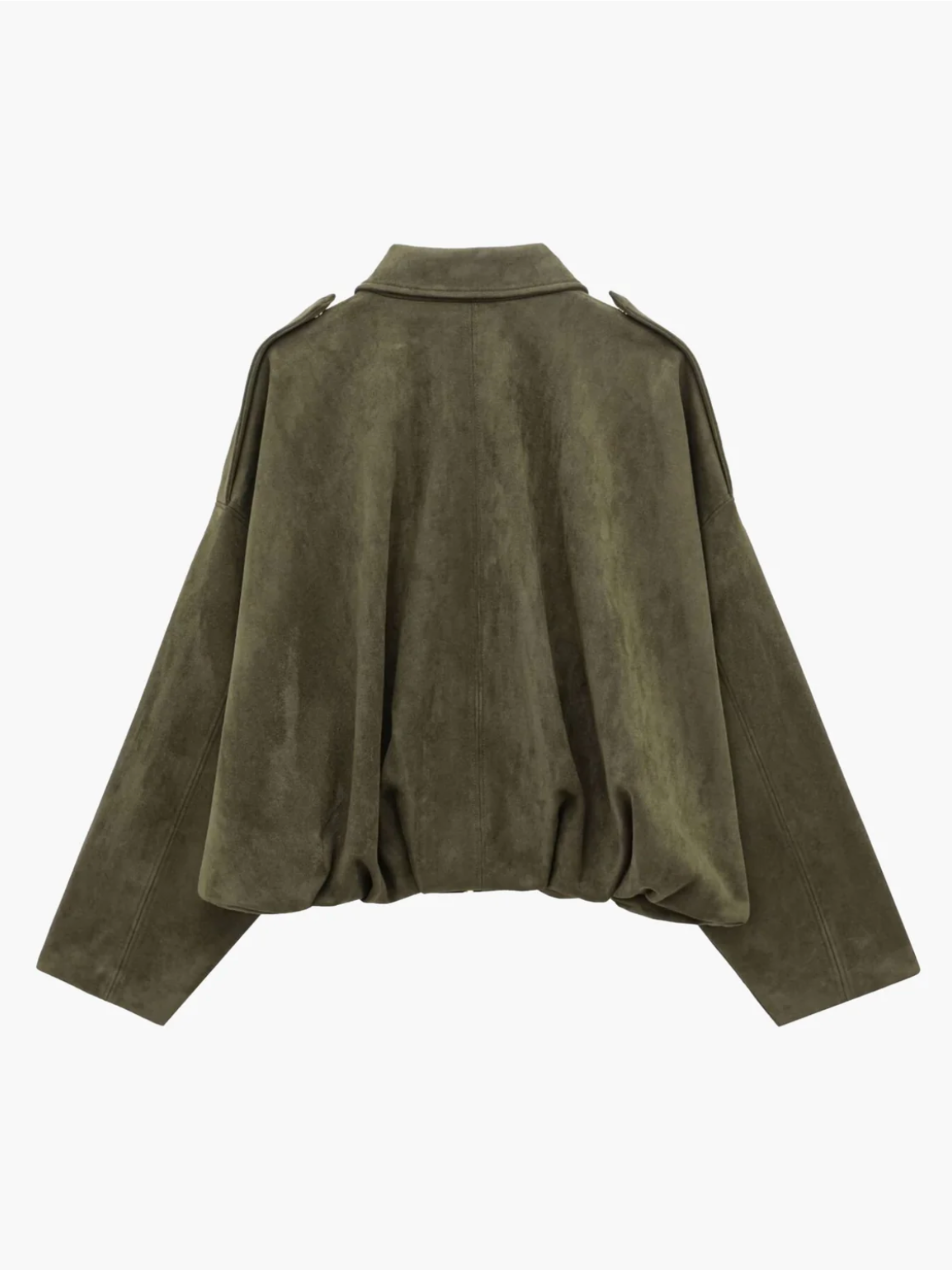 Damska Krótka Kurtka z Kołnierzem i Ukrytym Zapięciem